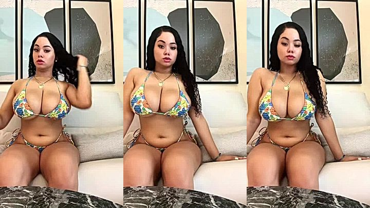 AudryAdames Latina Girl showing her Big Boobs in Sofa leaked clip