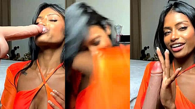 Big Dildo Blowjob leaked of Mexican Black Anna Celeste full video