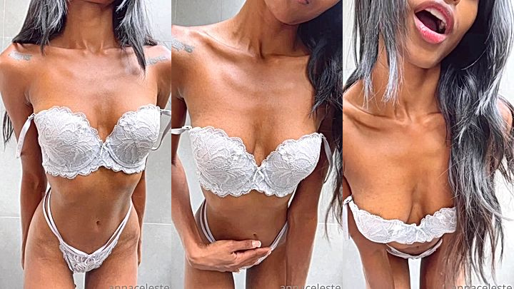 Thin Tall Mexican Anna Celeste slowly removing her clothes teasing leaked video