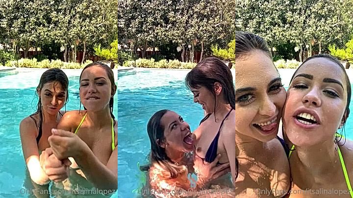 Hot lesbian girls fun in the pool Alina Lopez leaked